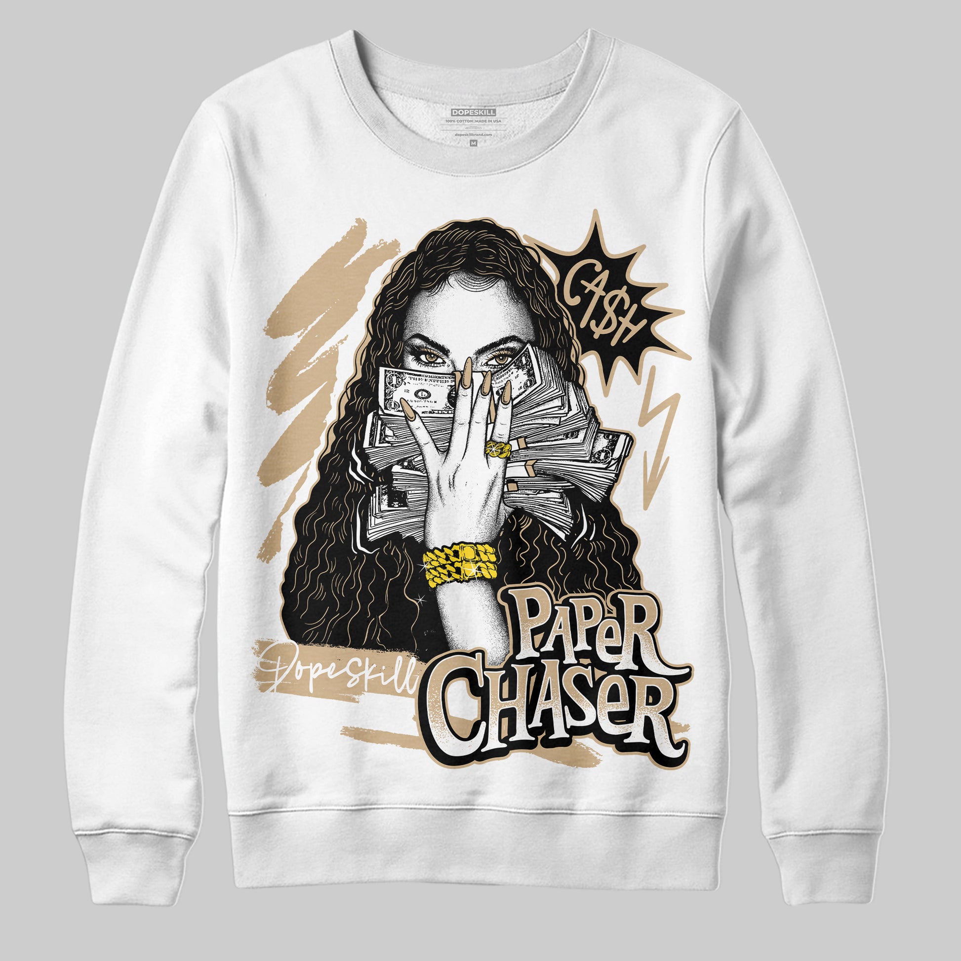 TAN Sneakers DopeSkill Sweatshirt NPC Graphic Streetwear - White