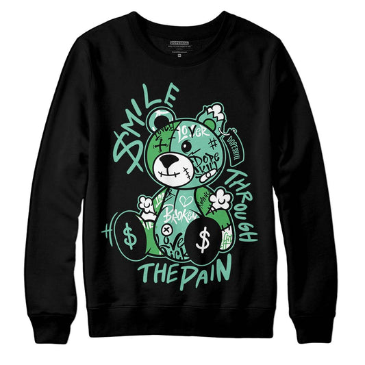 Jordan 1 High OG Green Glow DopeSkill Sweatshirt Smile Through The Pain Graphic Streetwear - Black