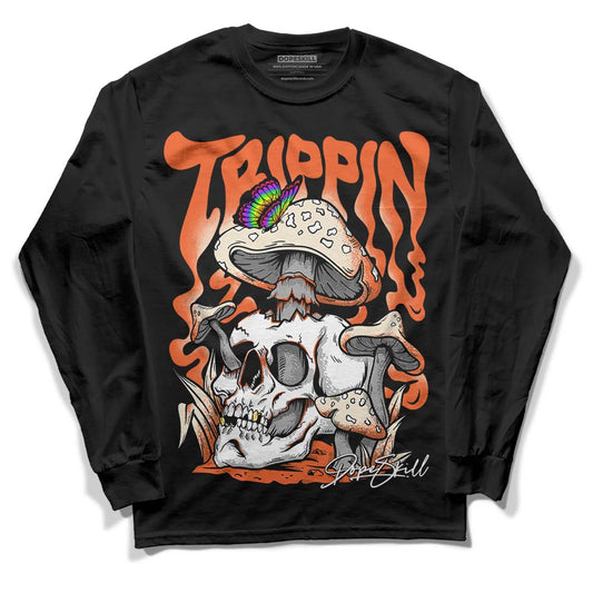 Jordan 3 Georgia Peach DopeSkill Long Sleeve T-Shirt Trippin Graphic Streetwear - Black