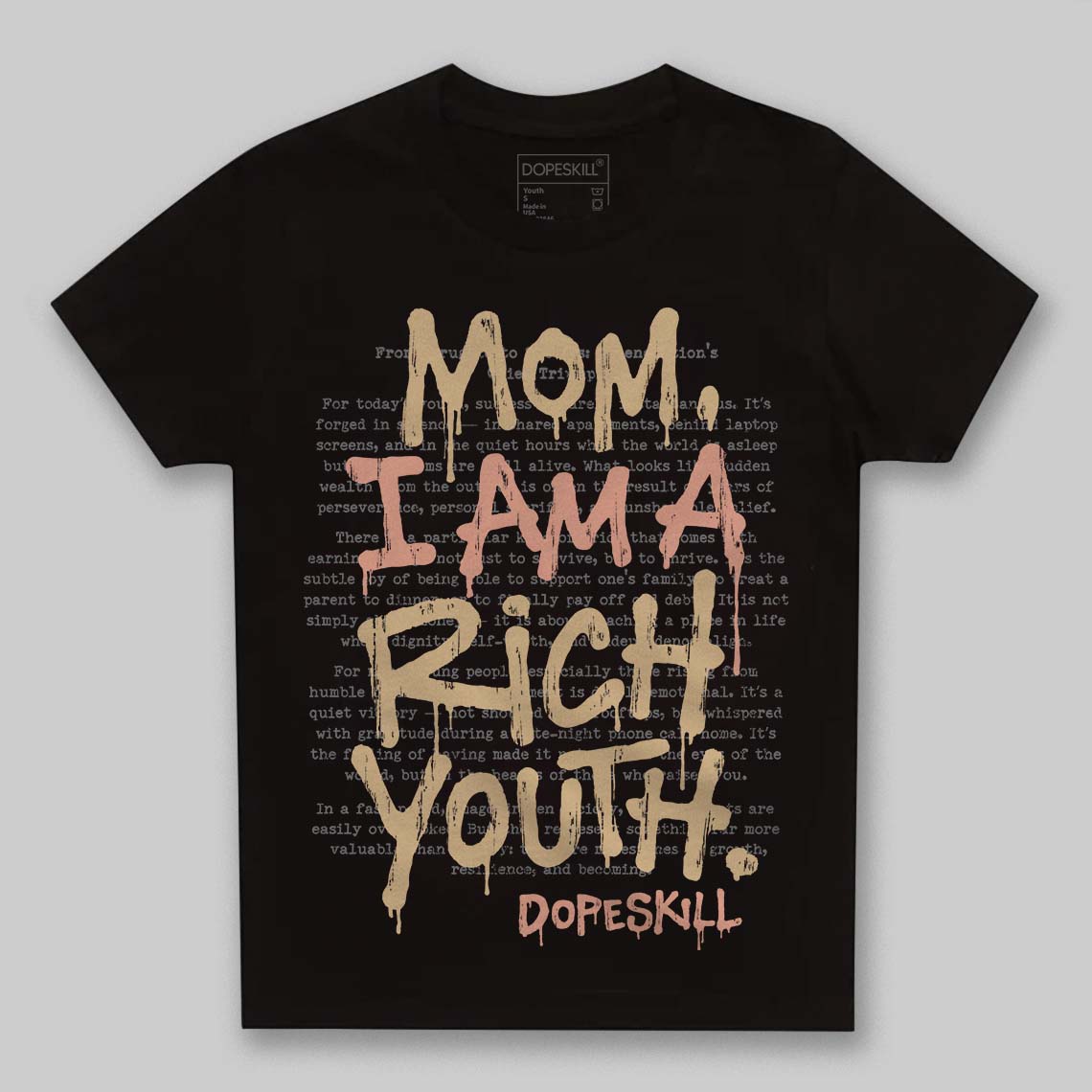 TAN Sneakers DopeSkill Toddler Kids T-shirt Mom, I Am A Rich Youth Graphic Streetwear - Black