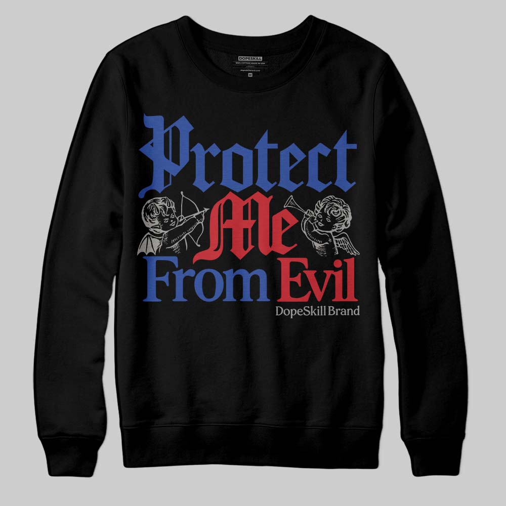 Jordan 4 “Rare Air” DopeSkill Sweatshirt Protect Me From Evil Graphic Streetwear - Black