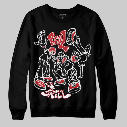 Jordan 5 Retro Fire Red Black Tongue (2025) DopeSkill Sweatshirt Real Y2K Players Graphic Streetwear - Black