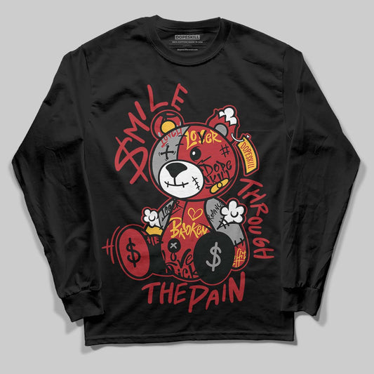 Jordan 14 Golf “Last Shot” DopeSkill Long Sleeve T-Shirt Smile Through The Pain Graphic Streetwear - Black