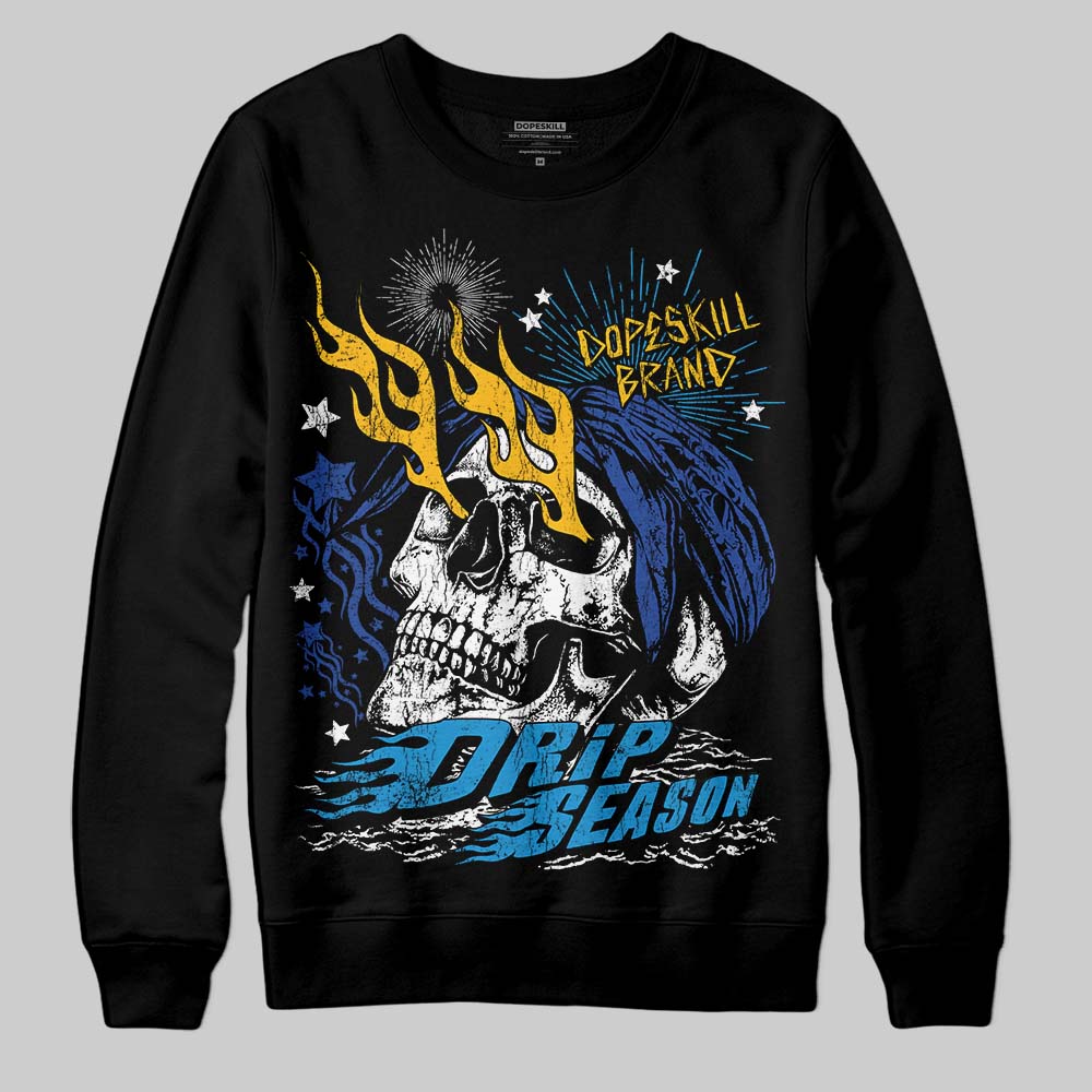 Royal Blue Sneakers DopeSkill Sweatshirt Drip Season Graphic Streetwear - Black
