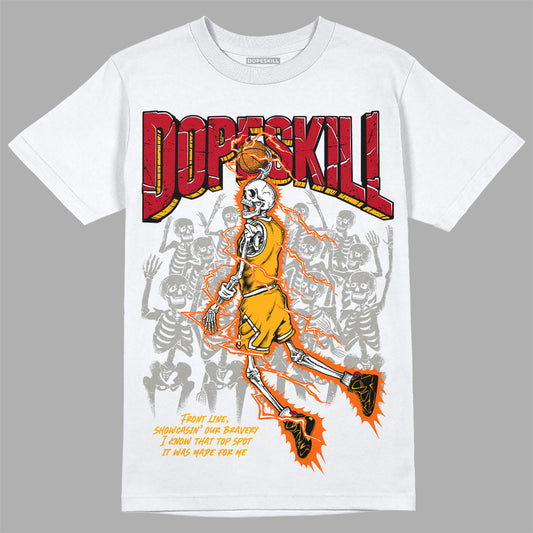 Jordan 7 Citrus DopeSkill T-Shirt Thunder Dunk Graphic Streetwear - White 