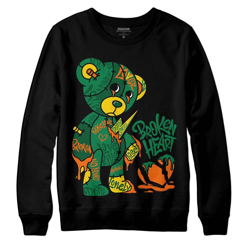 Green Sneakers DopeSkill Sweatshirt Broken Heart Graphic Streetwear - Black