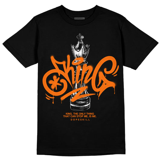 Orange, Black & White Sneakers DopeSkill T-Shirt King Chess Graphic Streetwear - Black 