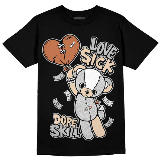Jordan 3 Craft “Ivory” DopeSkill T-Shirt Love Sick Graphic Streetwear - Black