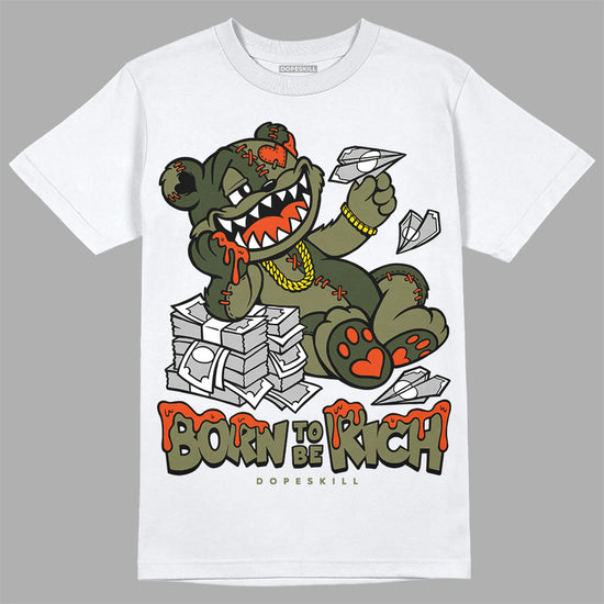 Olive Sneakers DopeSkill T-Shirt Born To Be Rich Graphic Streetwear - White