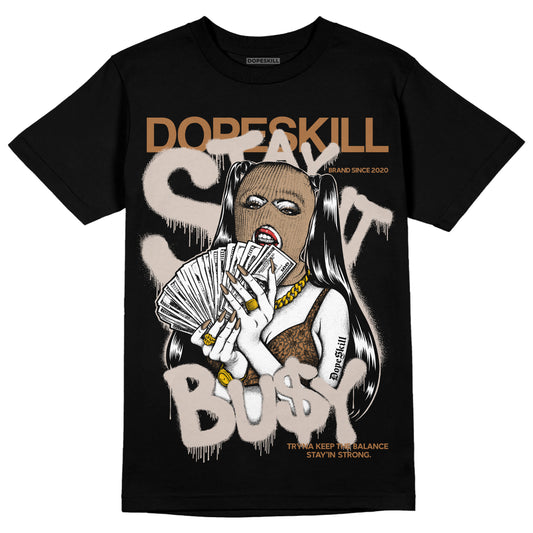 Jordan 3 Retro Palomino DopeSkill T-Shirt Stay It Busy Graphic Streetwear - Black