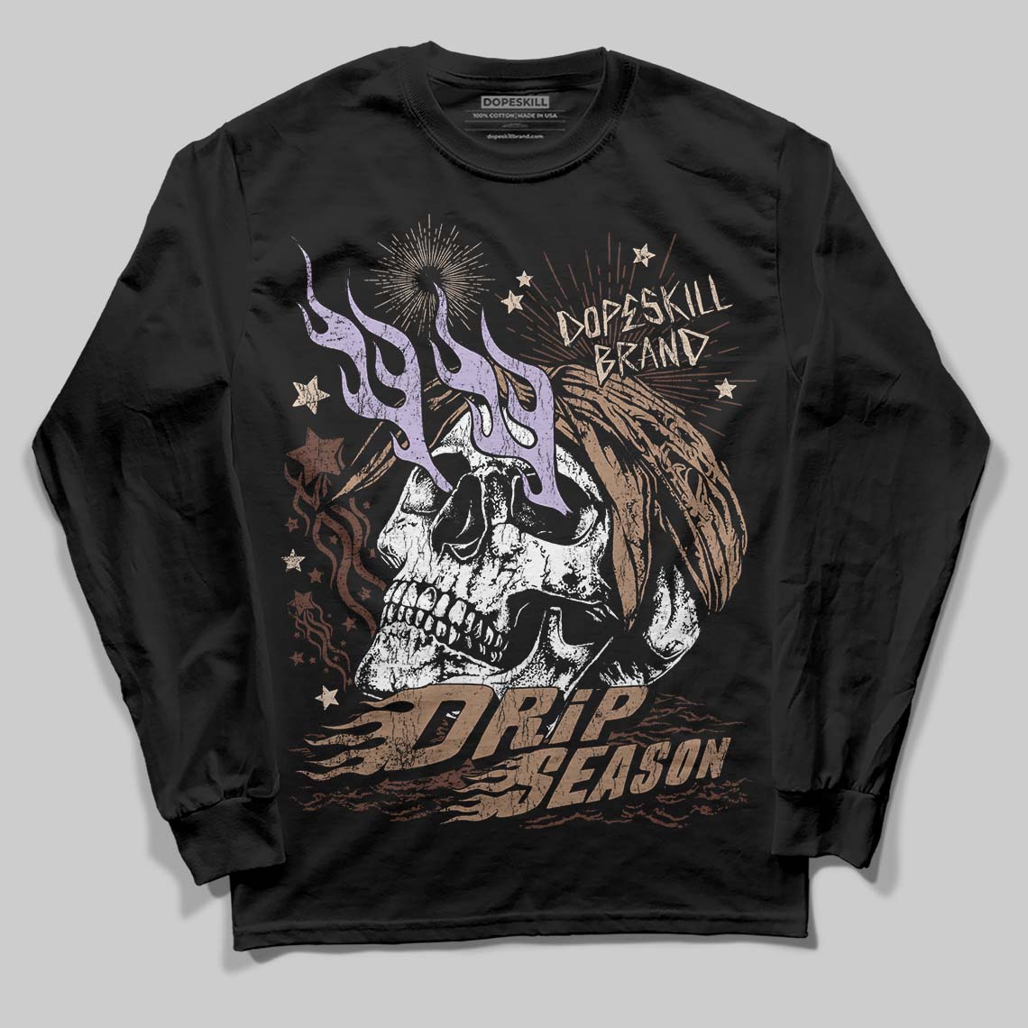 Harris Tweed x Wmns Dunk Low 'Sesame' DopeSkill Long Sleeve T-Shirt Drip Season Graphic Streetwear - Black