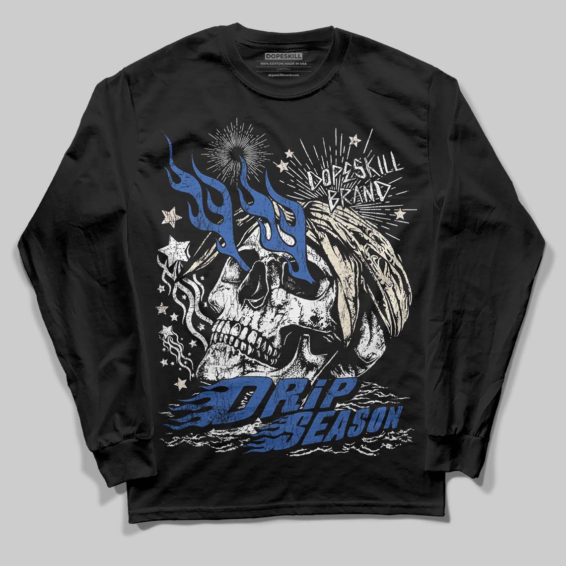 Jordan 1 Low Travis Scott x Fragment DopeSkill Long Sleeve T-Shirt Drip Season Graphic Streetwear - Black