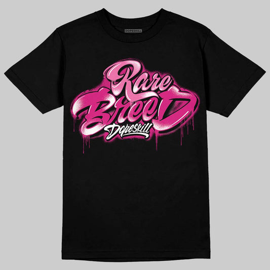Rick Owens Pink Leather Low Sneakers DopeSkill T-Shirt Rare Breed Type Graphic Streetwear - Black
