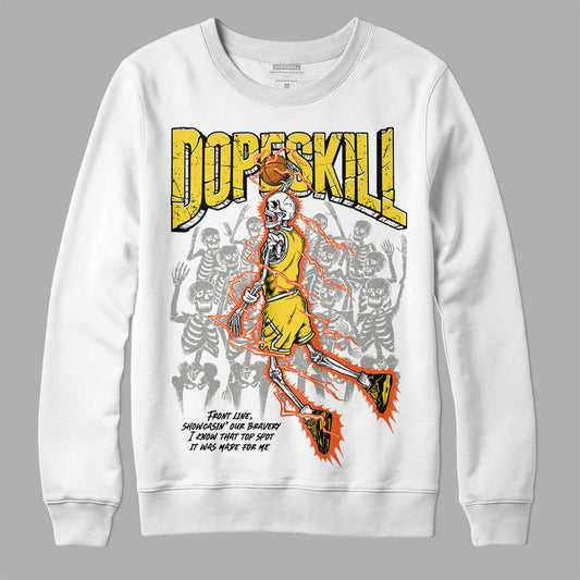 Jordan 4 Thunder DopeSkill Sweatshirt Thunder Dunk Graphic Streetwear - White 