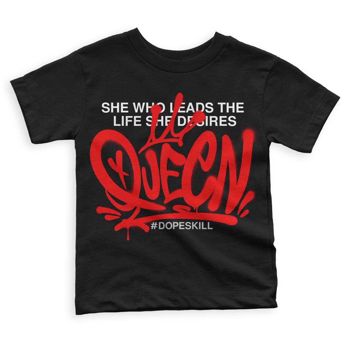 Jordan 12 “Cherry” DopeSkill Toddler Kids T-shirt Queen Graphic Streetwear - Black