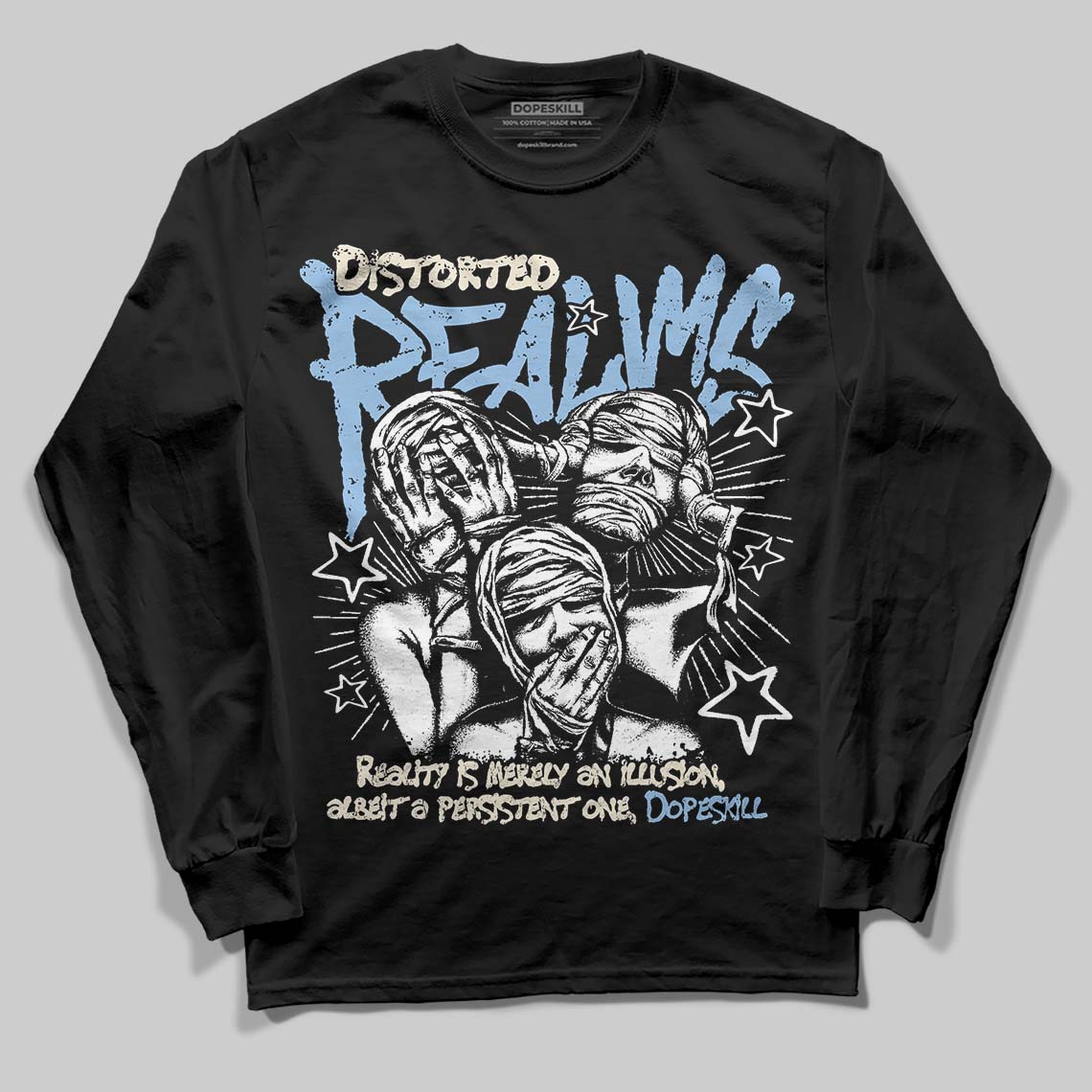 Nike Air Diamond Turf Must Be the Money DopeSkill Long Sleeve T-Shirt Distorted Realms Graphic Streetwear - Black