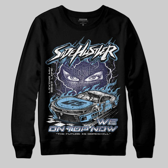 University Blue Sneakers DopeSkill Sweatshirt New Side Hustler Graphic Streetwear - black