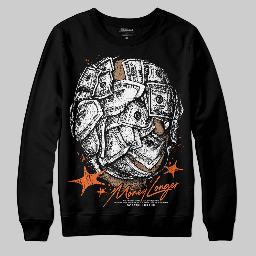 Orange, Black and White Sneakers DopeSkill Sweatshirt Money Longer Graphic Streetwear - Black