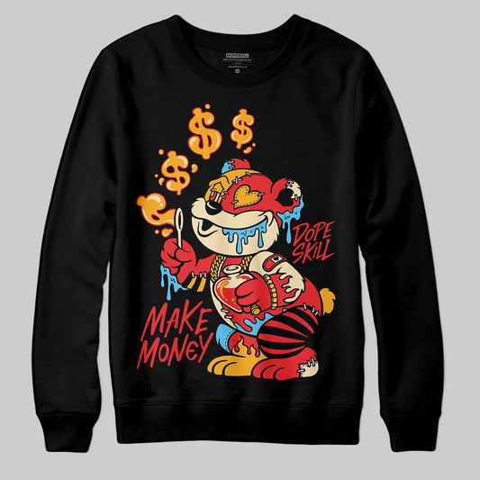 Red Sneakers DopeSkill Sweatshirt Make Money Graphic Streetwear - Black