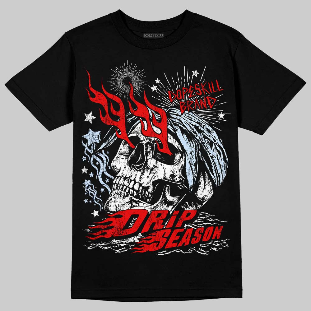 Jordan 11 Retro Cherry DopeSkill T-Shirt Drip Season Graphic Streetwear - Black