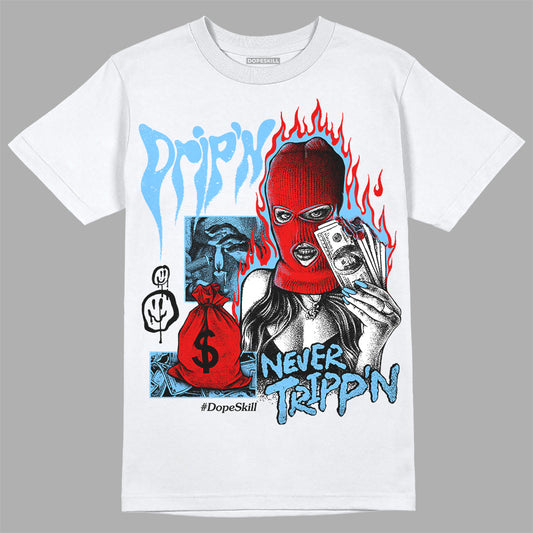Travis Scott x Jordan 4 Retro 'Cactus Jack' DopeSkill T-Shirt Drip'n Never Tripp'n Graphic Streetwear - White