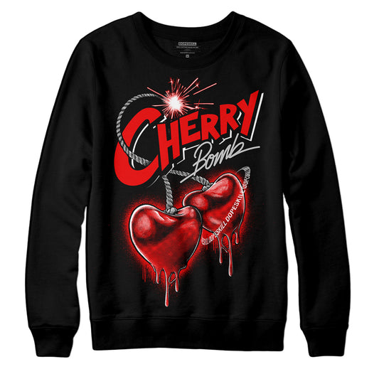 Jordan 12 “Cherry” DopeSkill Sweatshirt Cherry Bomb Graphic Streetwear - Black