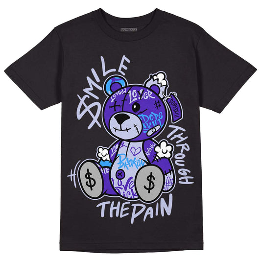 Jordan 5 Retro Dark Concord DopeSkill T-Shirt Smile Through The Pain Graphic Streetwear - Black