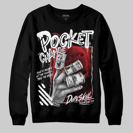 Black and White Sneakers DopeSkill Sweatshirt Pocket Change Graphic Streetwear - Black