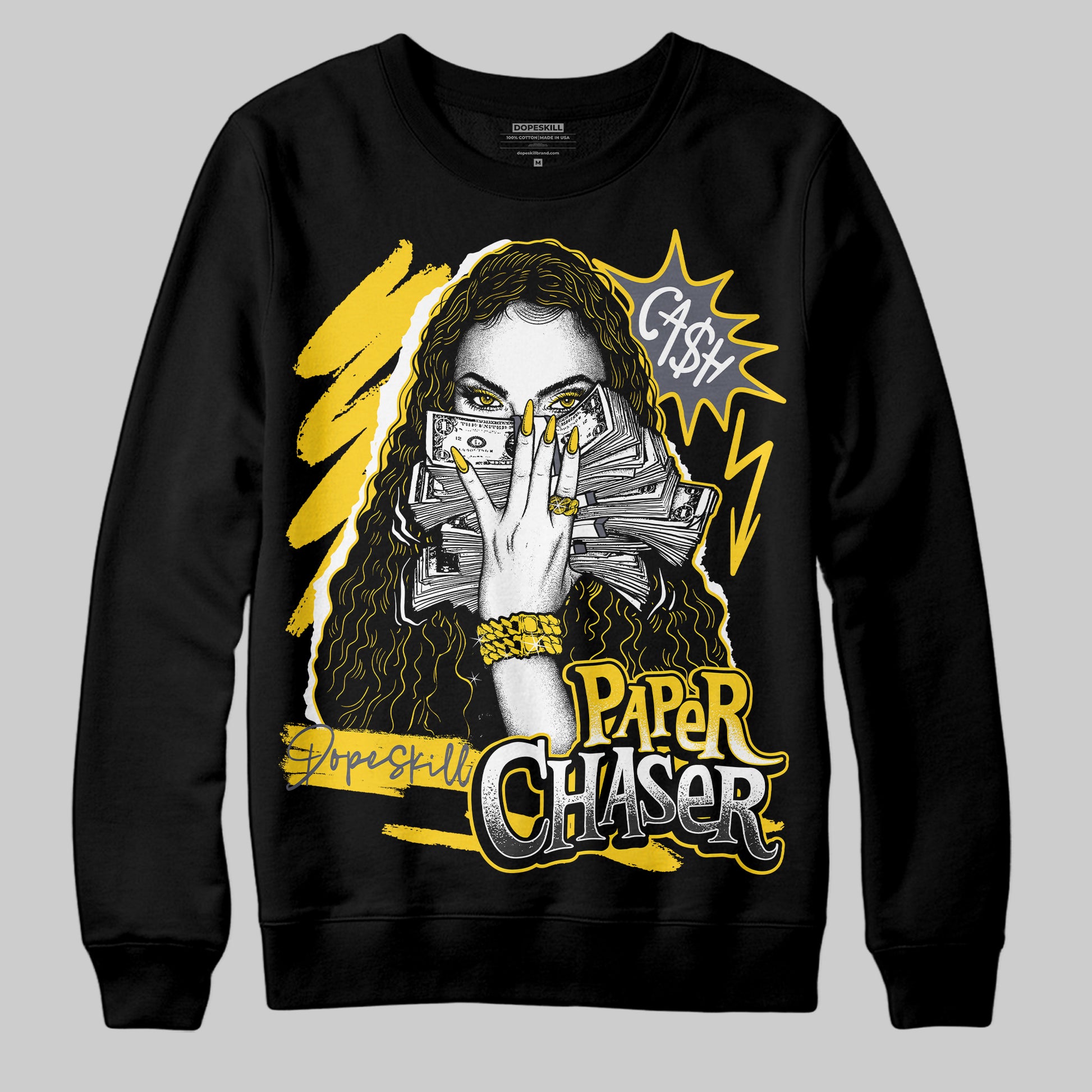 Jordan 4 Lightning DopeSkill Sweatshirt NPC Graphic Streetwear - Black