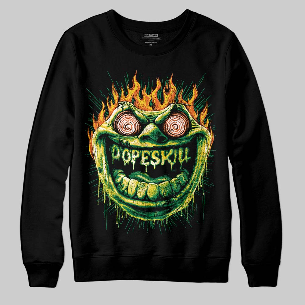 Green Sneakers DopeSkill Sweatshirt Hellfire Graphic Streetwear - black