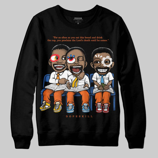 Orange, Black and White Sneakers DopeSkill Sweatshirt First Sunday Graphic Streetwear - Black