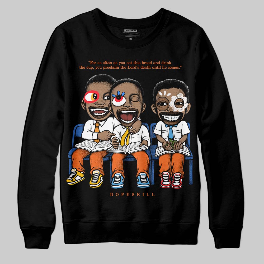 Orange, Black and White Sneakers DopeSkill Sweatshirt First Sunday Graphic Streetwear - Black