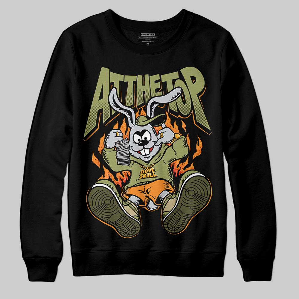 Olive Sneakers DopeSkill Sweatshirt At The Top Graphic Streetwear - Black