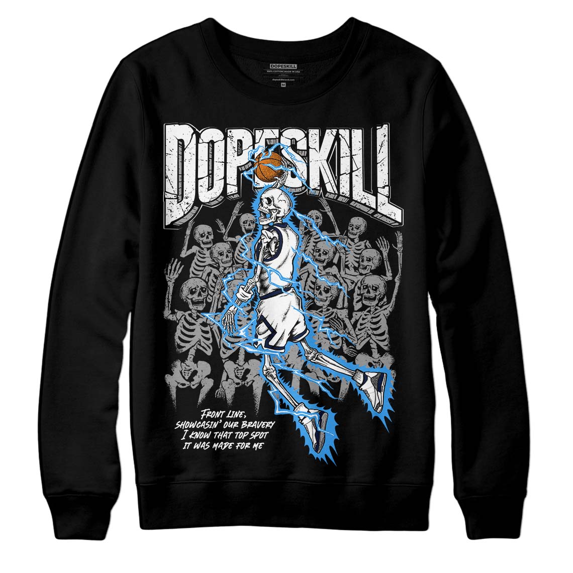Jordan 3 "Midnight Navy" DopeSkill Sweatshirt Thunder Dunk Graphic Streetwear - Black