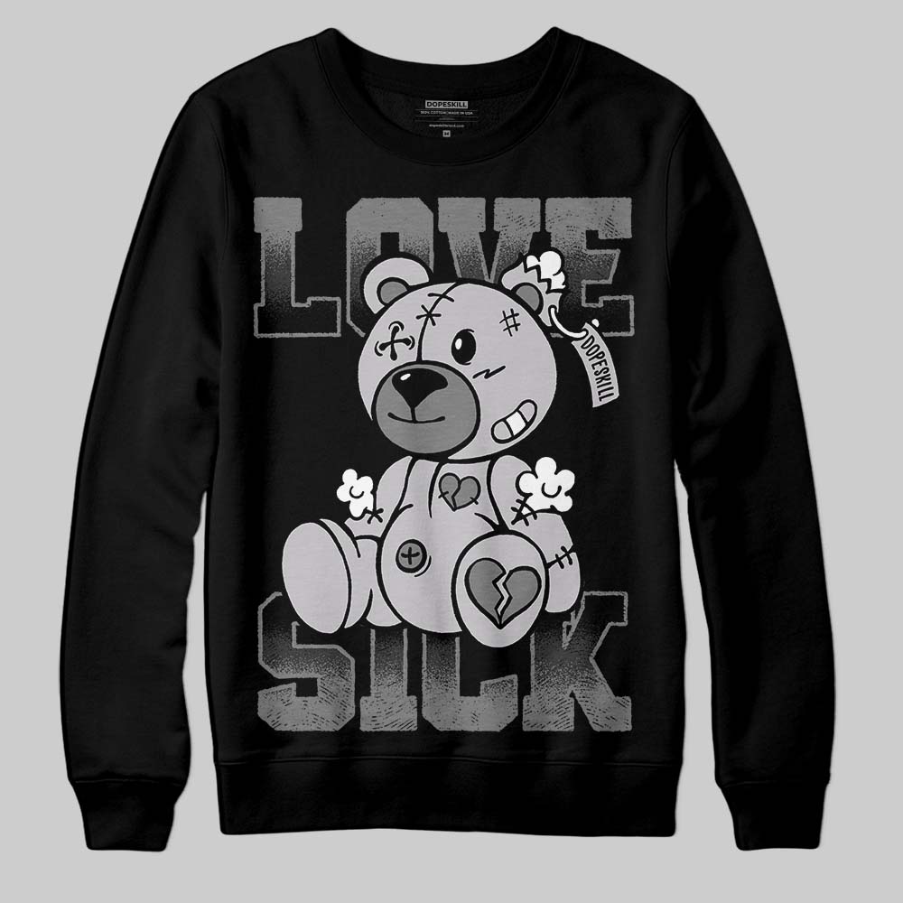 Grey Sneakers DopeSkill Sweatshirt Love Sick Graphic Streetwear - Black