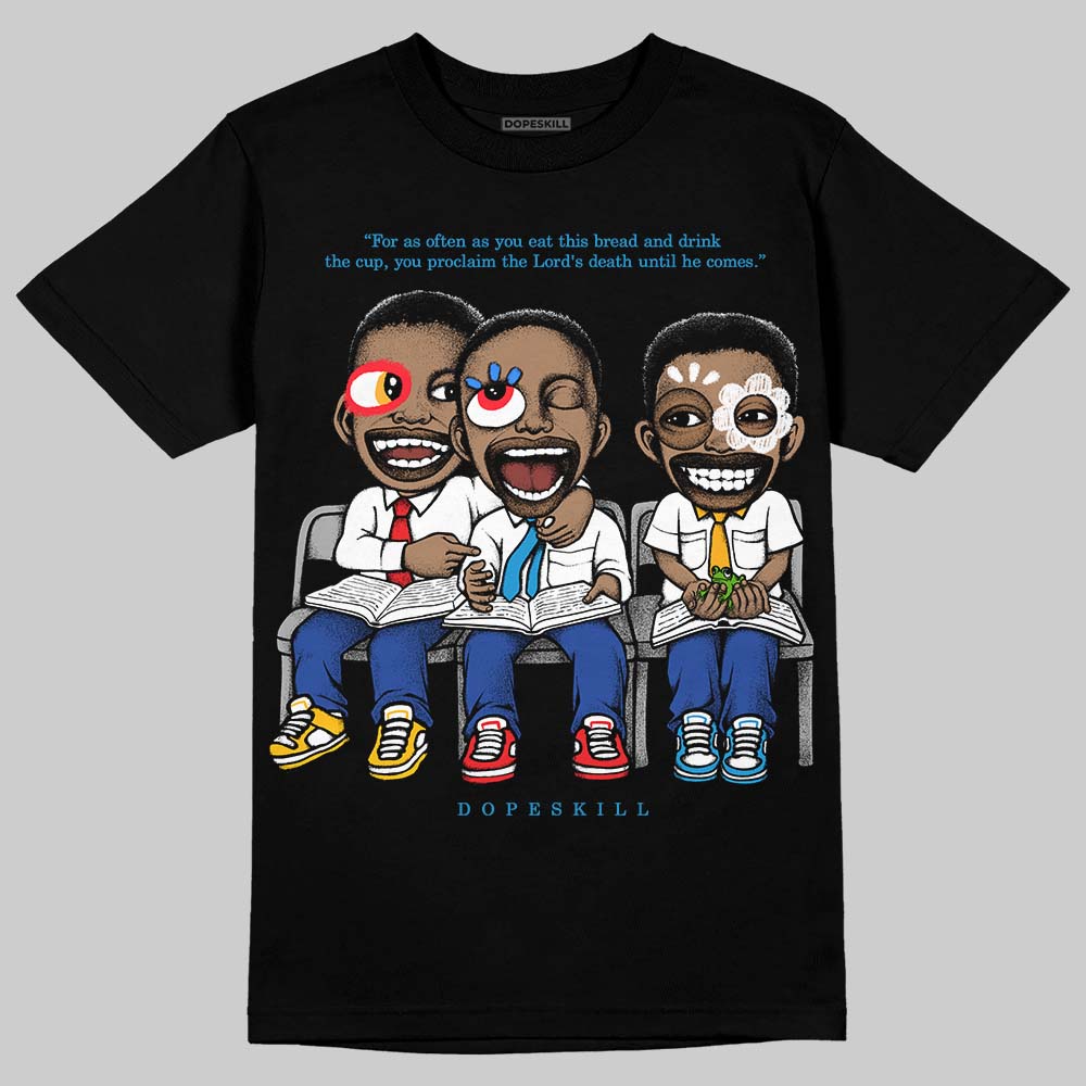 Royal Blue Sneakers DopeSkill T-Shirt First Sunday Graphic Streetwear - Black