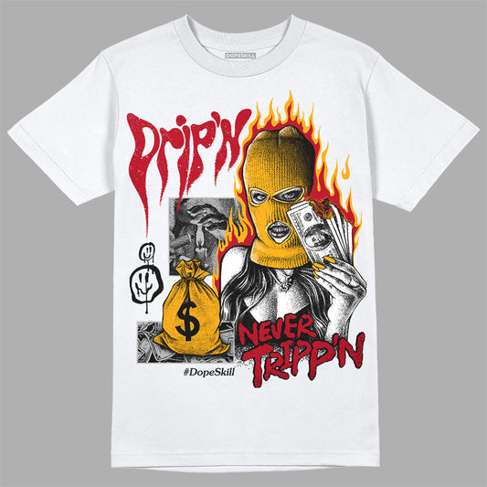 Jordan 7 Citrus DopeSkill T-Shirt Drip'n Never Tripp'n Graphic Streetwear - White