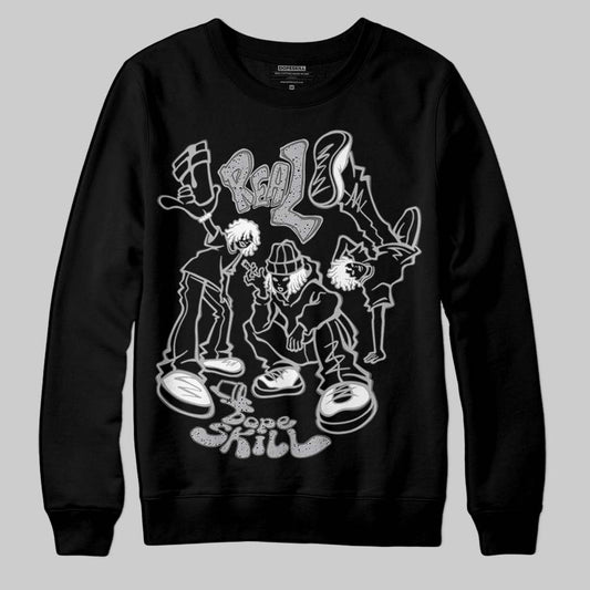 Jordan 4 OG “White Cement” DopeSkill Sweatshirt Real Y2K Players Graphic Streetwear - Black