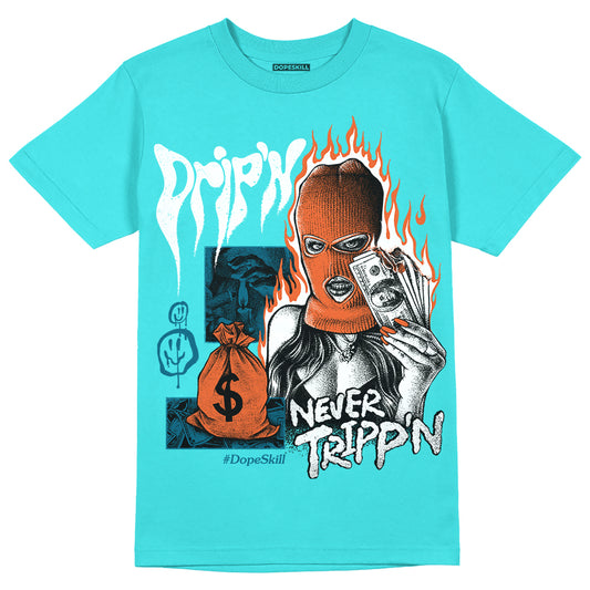 Dunk Low “Miami Dolphins” DopeSkill Tahiti Blue T-shirt Drip'n Never Tripp'n Graphic Streetwear