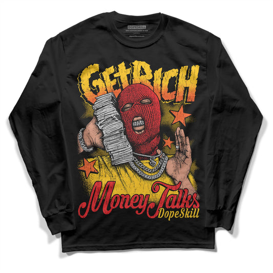 Yellow Sneakers DopeSkill Long Sleeve T-Shirt Get Rich Graphic Streetwear - Black