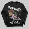 Harris Tweed x Dunk Low Denim Turquoise and Baroque Brown DopeSkill Long Sleeve T-Shirt Fear Fuels The Hustle Graphic Streetwear - Black