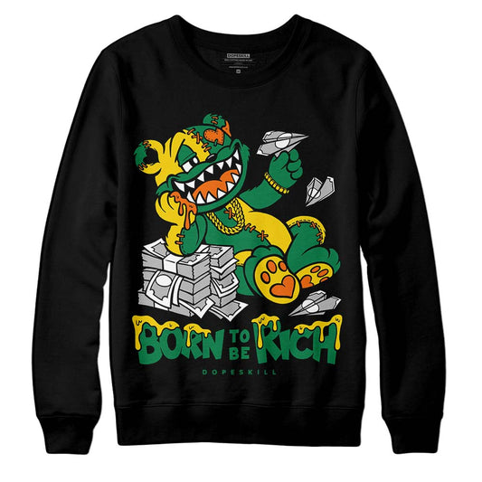 Green Sneakers DopeSkill Sweatshirt Born To Be Rich Graphic Streetwear - Black