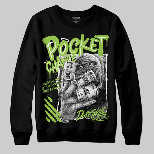 Neon Green Sneakers DopeSkill Sweatshirt Pocket Change Graphic Streetwear - Black