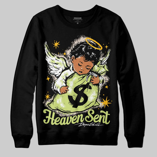 Jordan 5 “Luminous Green” DopeSkill Sweatshirt Heaven Sent Graphic Streetwear - Black