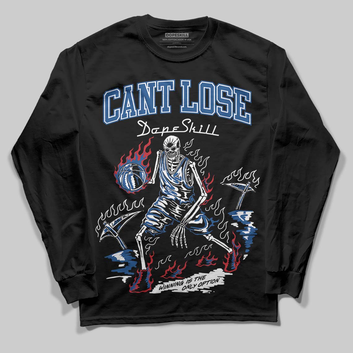 Jordan 1 Low OG “Storm Blue” DopeSkill Long Sleeve T-Shirt Cant Lose Graphic Streetwear - Black
