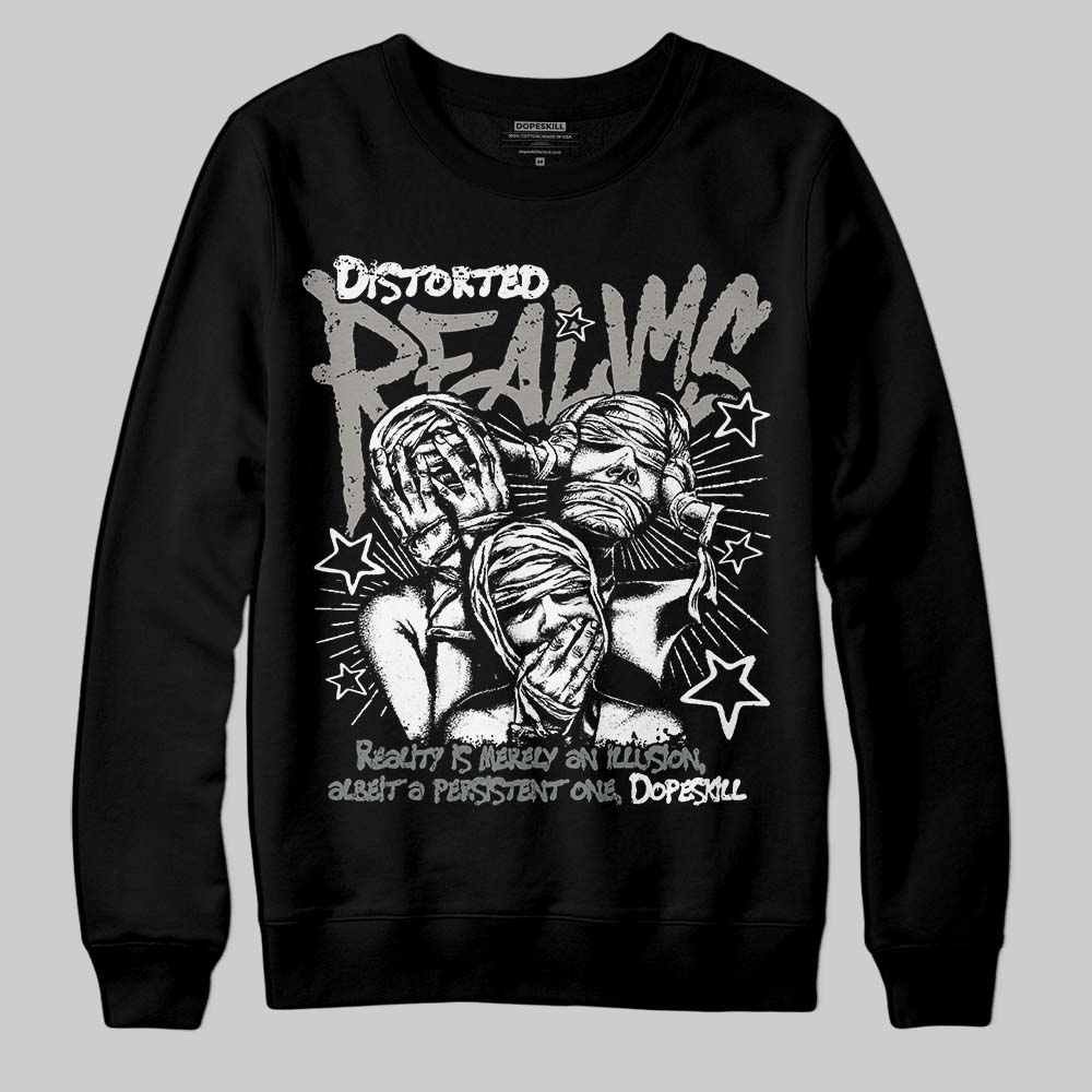 Jordan 9 Cool Grey DopeSkill Sweatshirt Distorted Realms Graphic Streetwear - Black