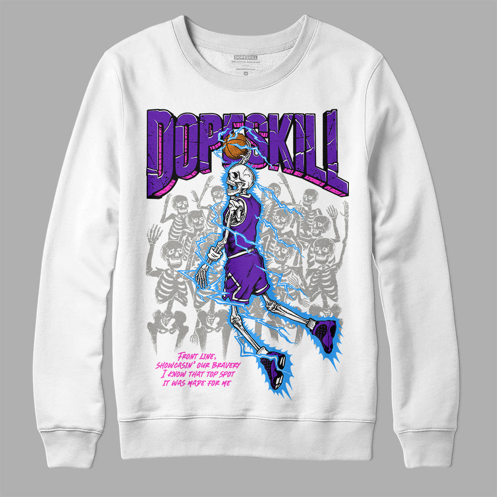 Jordan 13 Court Purple DopeSkill Sweatshirt Thunder Dunk Graphic Streetwear - White