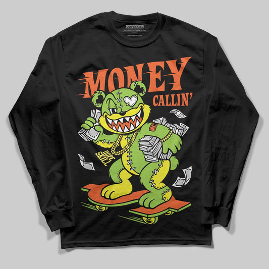 Neon Green Sneakers DopeSkill Long Sleeve T-Shirt Money Callin' Graphic Streetwear - Black