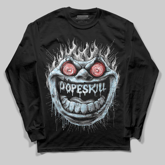 Grey Sneakers DopeSkill Long Sleeve T-Shirt Hellfire Graphic Streetwear - Black