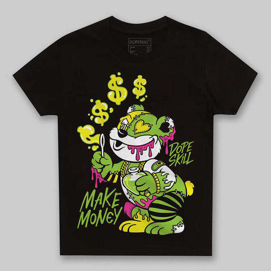 Neon Green Sneakers DopeSkill Toddler Kids T-shirt Make Money Graphic Streetwear - black